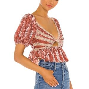 Free People velvet mauve top